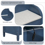 Rustic Style Solid wood Entryway Multifunctional Storage Bench with Safety Hinge