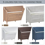 Rustic Style Solid wood Entryway Multifunctional Storage Bench with Safety Hinge