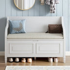 Rustic Style Solid wood Entryway Multifunctional Storage Bench with Safety Hinge