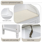 Rustic Style Solid wood Entryway Multifunctional Storage Bench with Safety Hinge