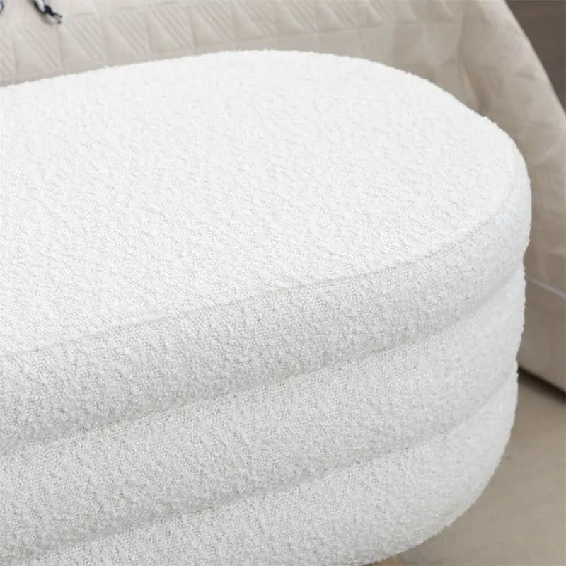 Textured Fabric Storage Bench with Wood Legs - Bedroom & Living Room