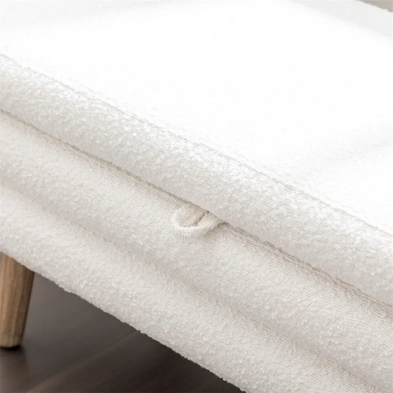 Textured Fabric Storage Bench with Wood Legs - Bedroom & Living Room