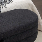 Textured Fabric Storage Bench with Wood Legs - Bedroom & Living Room