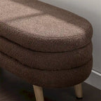 Textured Fabric Storage Bench with Wood Legs - Bedroom & Living Room