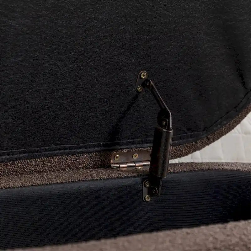 Textured Fabric Storage Bench with Wood Legs - Bedroom & Living Room