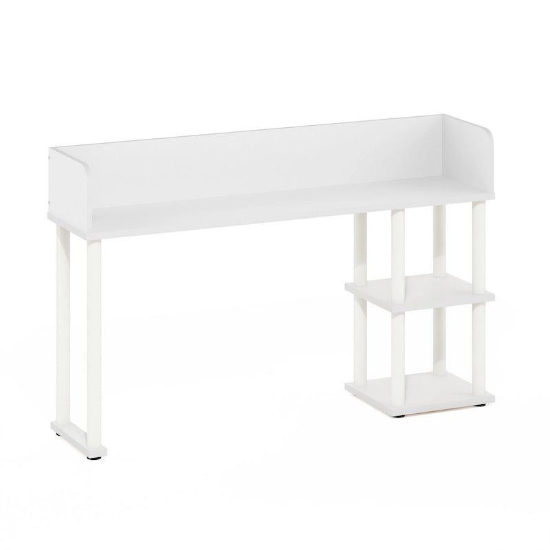 Desktop Bookshelf Storage Hutch with 3 Shelves - White, CARB-Grade Wood