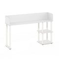 Desktop Bookshelf Storage Hutch with 3 Shelves - White, CARB-Grade Wood