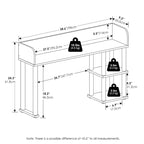 Desktop Bookshelf Storage Hutch with 3 Shelves - White, CARB-Grade Wood