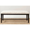 Floral Beige Upholstered Accent Bench - 46W x 19D x 20H