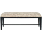 Floral Beige Upholstered Accent Bench - 46W x 19D x 20H