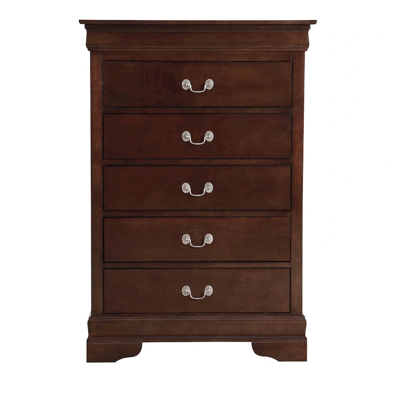 Traditional Cherry 5-Drawer Chest of Drawers - 33W x 18D x 48H, No Assembly