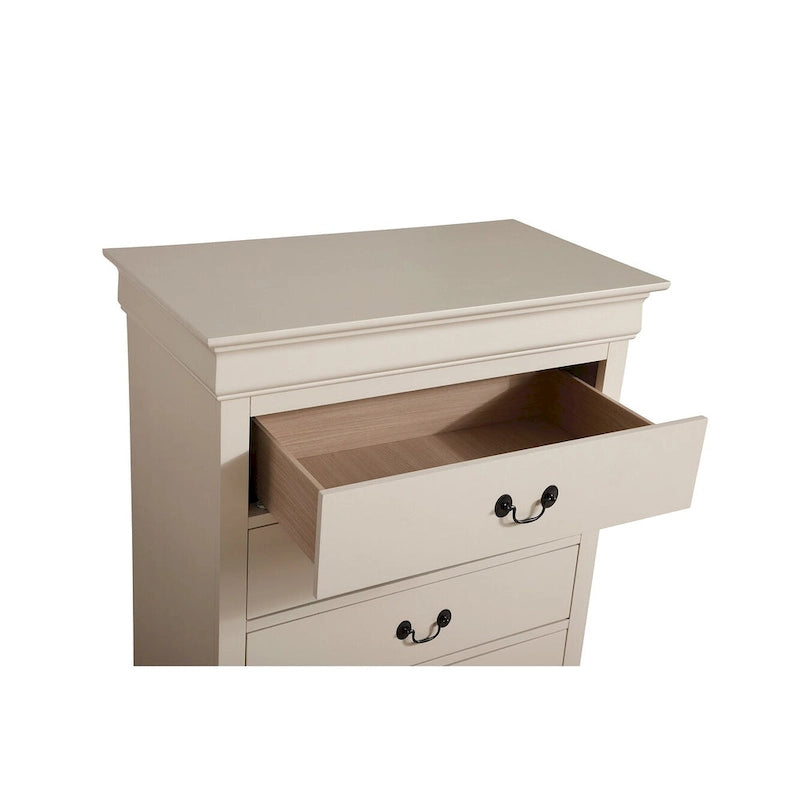 Traditional Cherry 5-Drawer Chest of Drawers - 33W x 18D x 48H, No Assembly