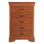 Traditional Cherry 5-Drawer Chest of Drawers - 33W x 18D x 48H, No Assembly