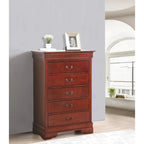 Traditional Cherry 5-Drawer Chest of Drawers - 33W x 18D x 48H, No Assembly