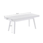 Farmhouse Solid Wood Slatted Bench in White - 41.3W x 16.5D x 17.5H