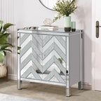 Storage Cabinet with Mirror Trim Living Room Dining Room Entryway Kitchen