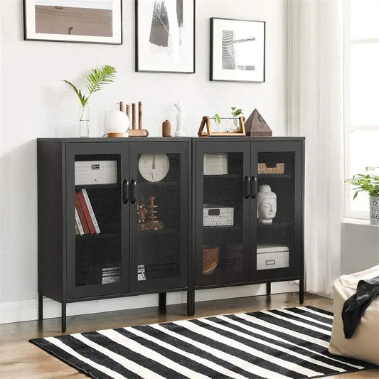 Armoire de rangement en métal avec portes grillagées - 40 P x 80 L x 105 H cm