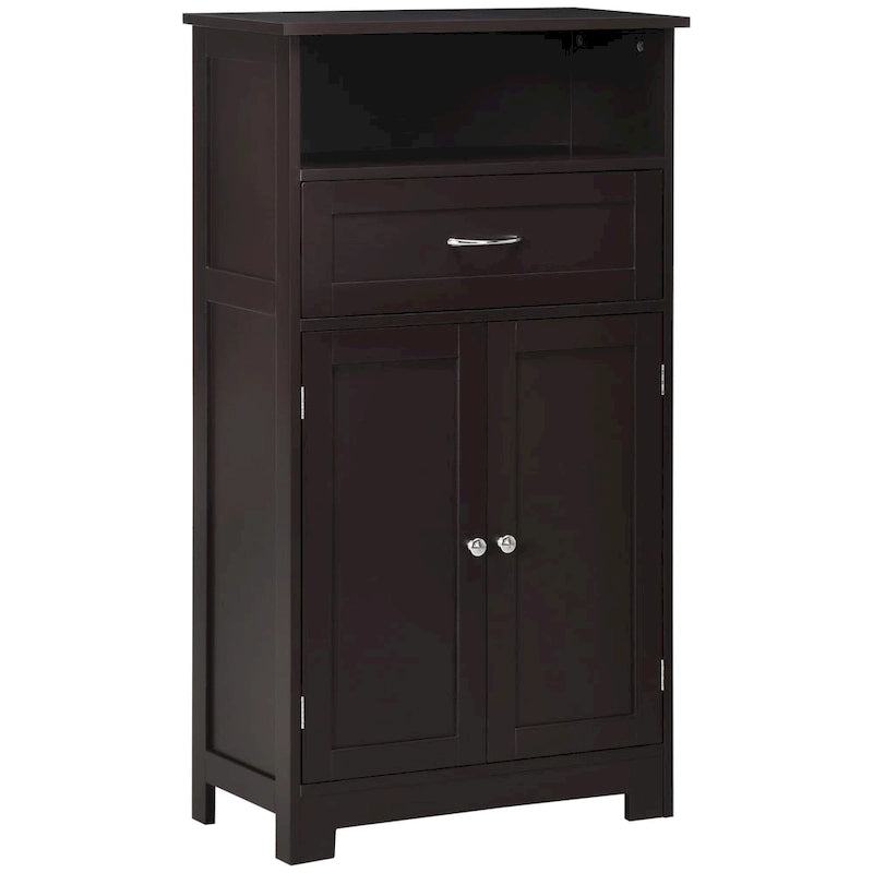 Modern Freestanding Bathroom Storage Cabinet with Drawer & Adjustable Shelf