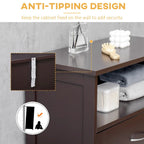 Modern Freestanding Bathroom Storage Cabinet with Drawer & Adjustable Shelf