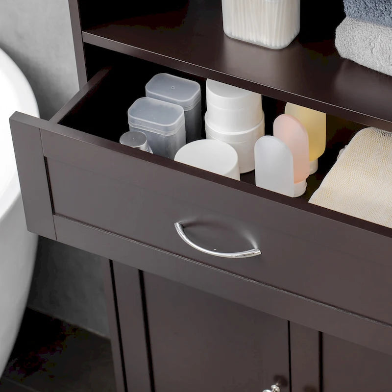 Modern Freestanding Bathroom Storage Cabinet with Drawer & Adjustable Shelf