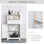 Modern Freestanding Bathroom Storage Cabinet with Drawer & Adjustable Shelf