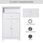 Modern Freestanding Bathroom Storage Cabinet with Drawer & Adjustable Shelf