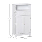 Modern Freestanding Bathroom Storage Cabinet with Drawer & Adjustable Shelf