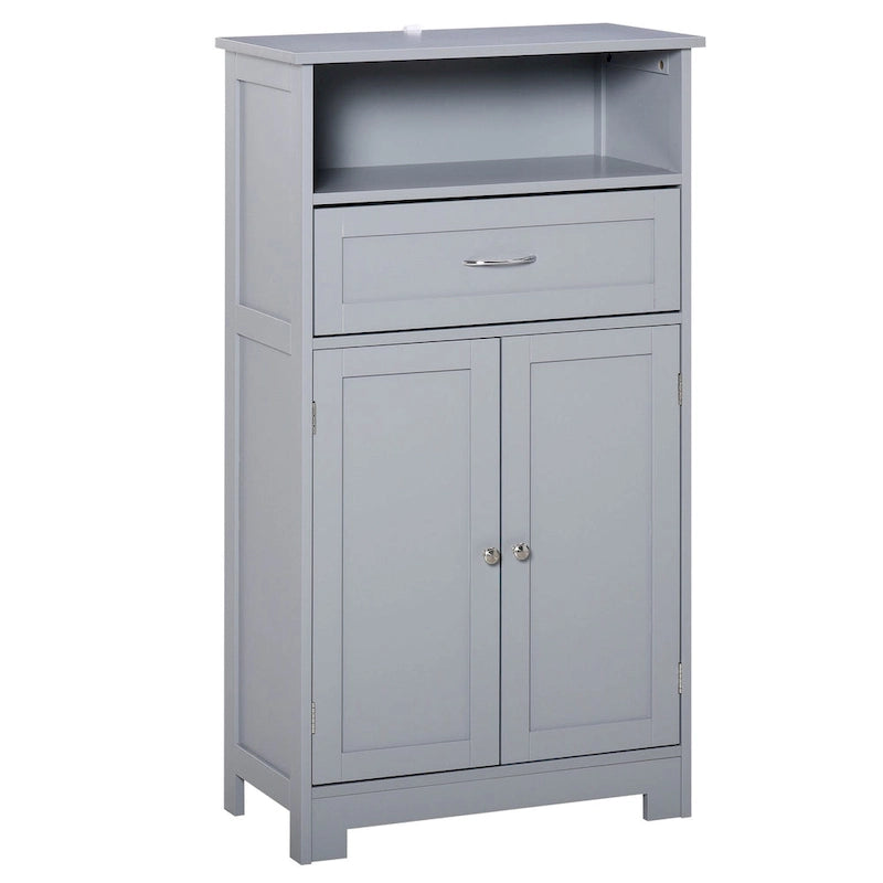 Modern Freestanding Bathroom Storage Cabinet with Drawer & Adjustable Shelf