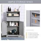 Modern Freestanding Bathroom Storage Cabinet with Drawer & Adjustable Shelf