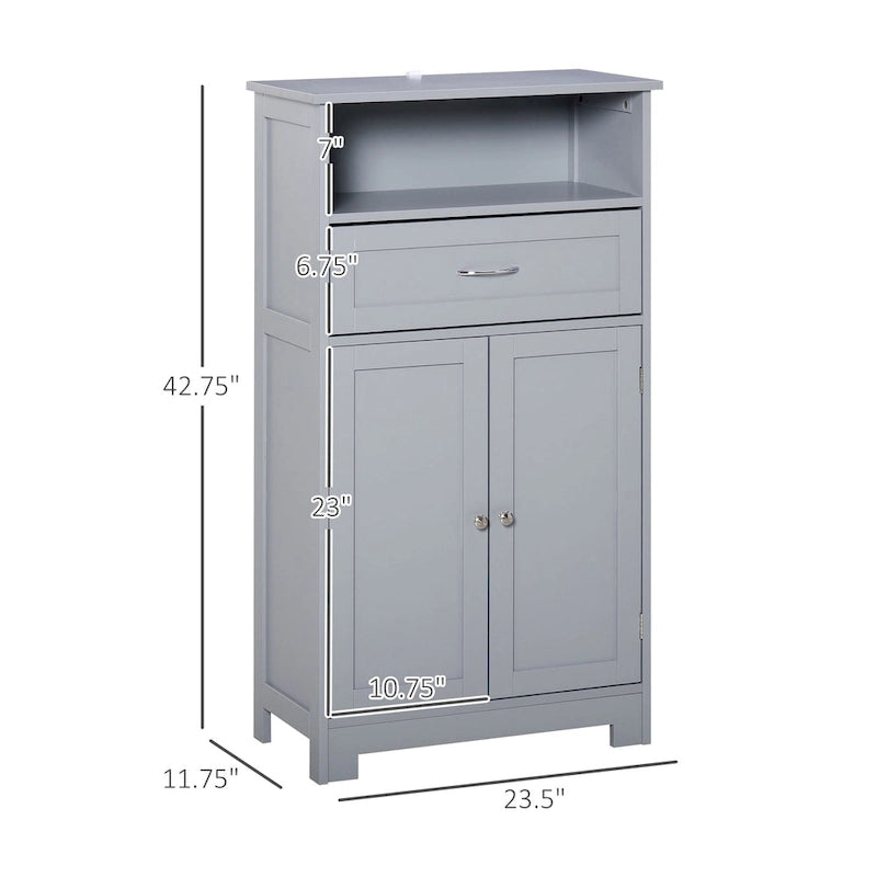 Modern Freestanding Bathroom Storage Cabinet with Drawer & Adjustable Shelf
