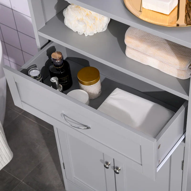 Modern Freestanding Bathroom Storage Cabinet with Drawer & Adjustable Shelf