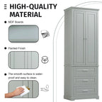 Tall Storage Cabinet with Three Drawers for Bathroom