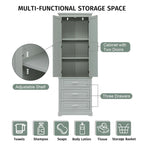 Tall Storage Cabinet with Three Drawers for Bathroom