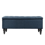 38" Fabric Upholstered Tufted Storage Bench