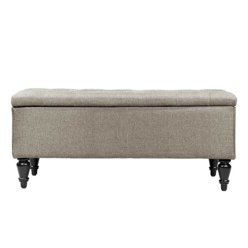 38" Fabric Upholstered Tufted Storage Bench