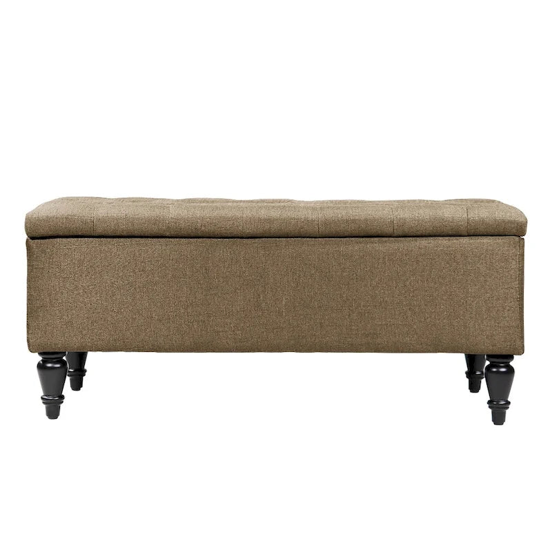 38" Fabric Upholstered Tufted Storage Bench