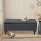 38" Fabric Upholstered Tufted Storage Bench