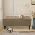38" Fabric Upholstered Tufted Storage Bench