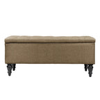 38" Fabric Upholstered Tufted Storage Bench