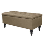 38" Fabric Upholstered Tufted Storage Bench