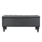 38" Fabric Upholstered Tufted Storage Bench