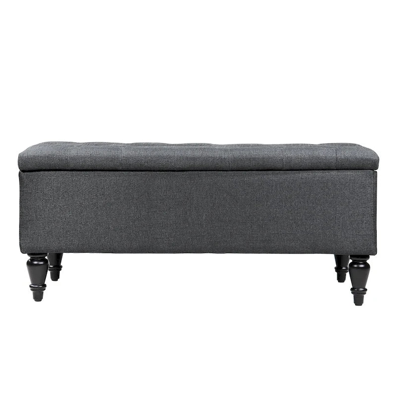 38" Fabric Upholstered Tufted Storage Bench