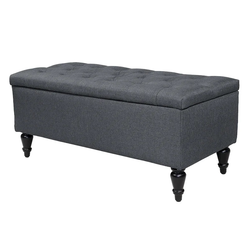 38" Fabric Upholstered Tufted Storage Bench