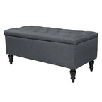 38" Fabric Upholstered Tufted Storage Bench