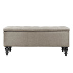 38" Fabric Upholstered Tufted Storage Bench