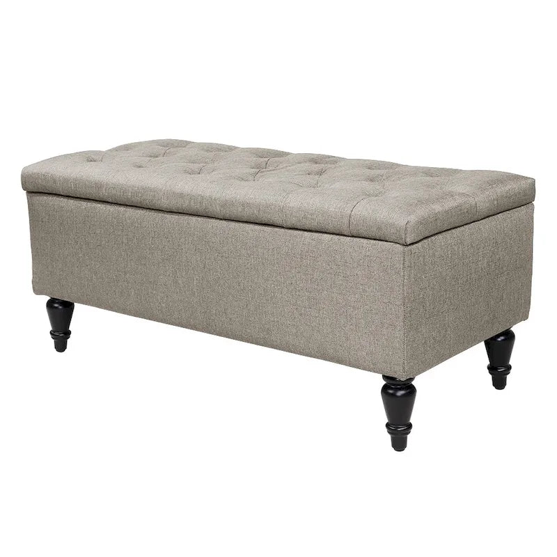 38" Fabric Upholstered Tufted Storage Bench