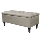 38" Fabric Upholstered Tufted Storage Bench