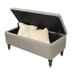 38" Fabric Upholstered Tufted Storage Bench