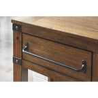Casual Accent Cabinet with Bronze Hardware - Light Brown