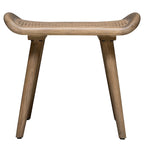 Scandinavian Small Bench with Rattan Top & Oak Frame
